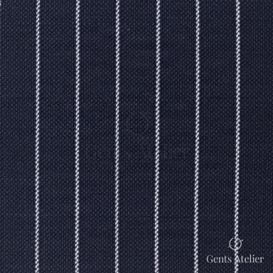 Костюмная ткань Marzoni 609 - 488 / 900 — Тёмно-синий / Белый, в полоску, 100% шерсть