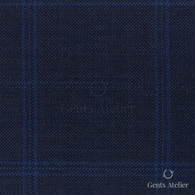 Костюмная ткань Marzoni 609 - 826 / 1000 — Синий / Тёмно-синий, виндоупейн, 100% шерсть