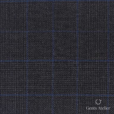 Костюмная ткань Marzoni 609 - 828 / 1000 — Тёмно-серый / Синий, виндоупейн, 100% шерсть