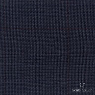 Костюмная ткань Marzoni 609 - 859 / 1000 — Тёмно-синий / Бордовый, виндоупейн, 100% шерсть