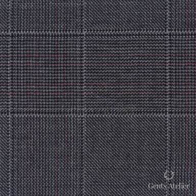 Костюмная ткань Marzoni 609 - 870 / 1000 — Серый / Розовый, виндоупейн, 100% шерсть