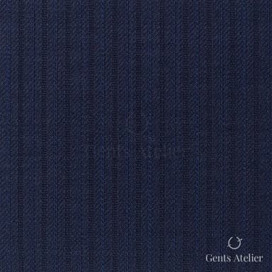 Костюмная ткань Marzoni 609 - 872 / 1000 — Тёмно-синий / Синий, в полоску, 100% шерсть