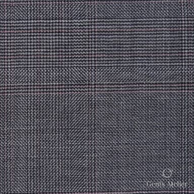 Костюмная ткань Marzoni 609 - 876 / 1000 — Серый / Розовый, гусиная лапка, 100% шерсть