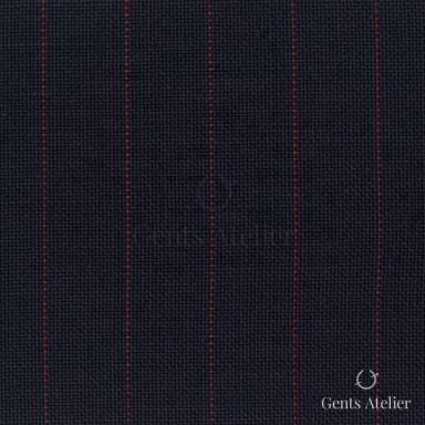 Костюмная ткань Marzoni 621 - 061 / 900 — Тёмно-синий / Красный, в полоску, 100% шерсть
