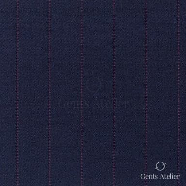 Костюмная ткань Marzoni 621 - 148 / 900 — Тёмно-синий / Розовый, в полоску, 100% шерсть