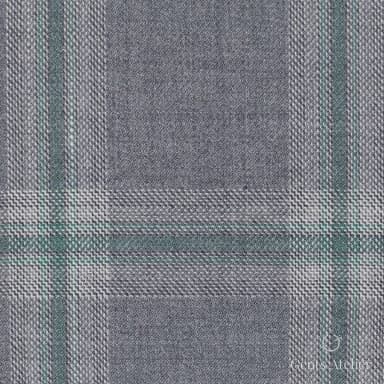 Костюмная ткань Marzoni 651 - 710 / 1200 — Серый / Зелёный, виндоупейн, 100% шерсть