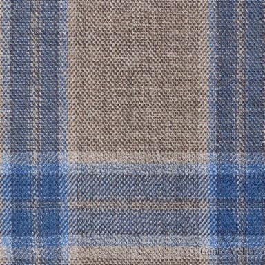 Костюмная ткань Marzoni 651 - 841 / 1200 — Бежевый / Синий, виндоупейн, 100% шерсть