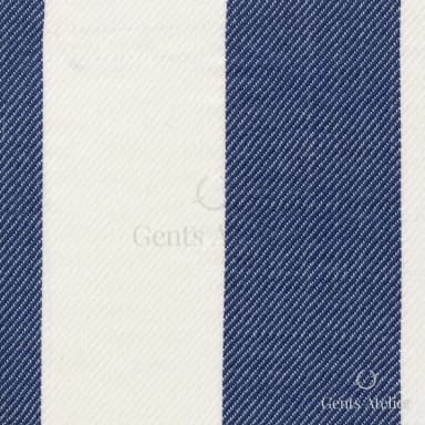 Костюмная ткань Marzoni 653 - 419 / 1000 — Синий / Белый, в полоску, 100% шерсть