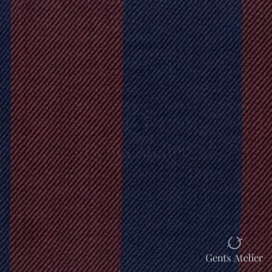 Костюмная ткань Marzoni 653 - 421 / 1000 — Красный / Тёмно-синий, в полоску, 100% шерсть