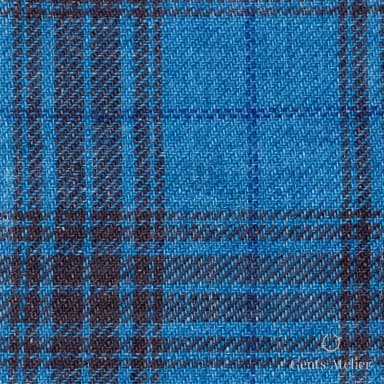 Костюмная ткань Marzoni 613 - 582 / 900 — Бирюзовый / Коричневый, виндоупейн, 100% Linen