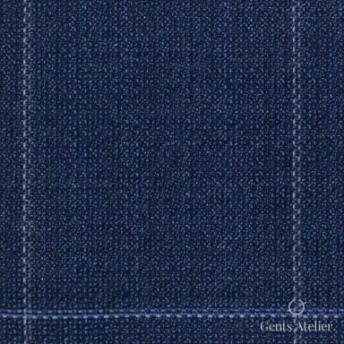 Костюмная ткань Marzoni 631 - 066 / 900 — Синий / Белый, в полоску, 100% шерсть