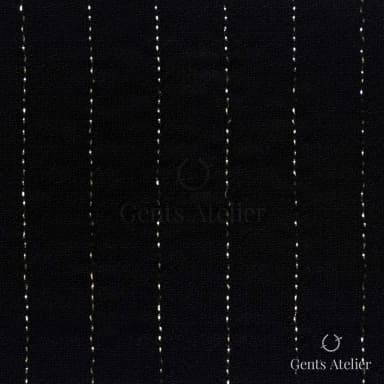 Костюмная ткань Marzoni 612 - 045 / 1500 — Чёрный / Золотой, в полоску, 98% шерсть, 1% Polyamide, 1% Polyester