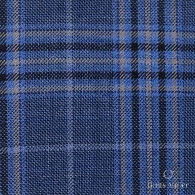 Костюмная ткань Marzoni 600 - 408 / 900 — Синий / Серый, в клетку, 100% шерсть