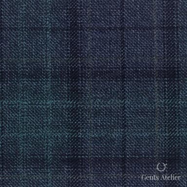 Костюмная ткань Marzoni 600 - 525 / 1000 — Синий / Зелёный, виндоупейн, 100% шерсть