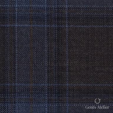 Костюмная ткань Marzoni 600 - 558 / 1000 — Коричневый / Синий, виндоупейн, 100% шерсть