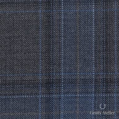 Костюмная ткань Marzoni 600 - 559 / 1000 — Серый / Синий, виндоупейн, 100% шерсть