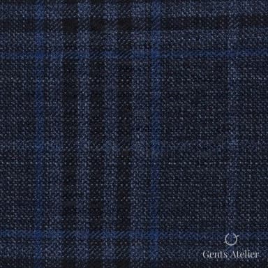 Костюмная ткань Marzoni 600 - 560 / 1000 — Синий / Угольный, виндоупейн, 100% шерсть