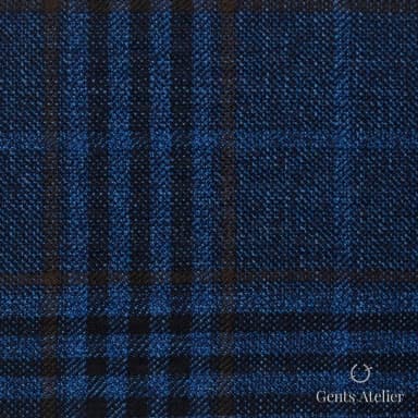 Костюмная ткань Marzoni 600 - 562 / 1000 — Синий / Коричневый, виндоупейн, 100% шерсть
