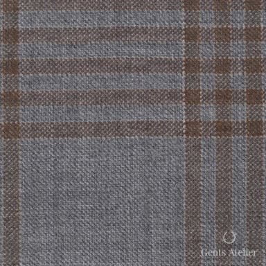 Костюмная ткань Marzoni 600 - 565 / 1000 — Серый / Коричневый, виндоупейн, 100% шерсть