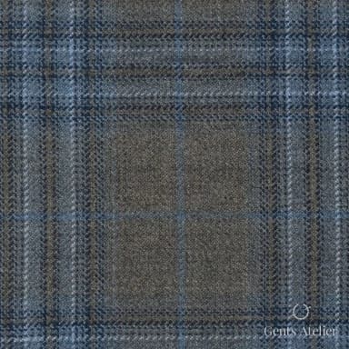 Костюмная ткань Marzoni 600 - 576 / 1000 — Серый / Голубой, виндоупейн, 100% шерсть