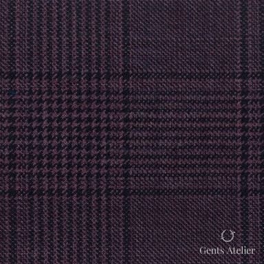 Костюмная ткань Marzoni 600 - 589 / 1000 — Бордовый / Чёрный, в клетку, 100% шерсть