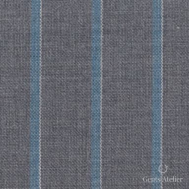 Костюмная ткань Marzoni 607 - 876 / 1000 — Светло-серый / Мятный, в полоску, 100% шерсть
