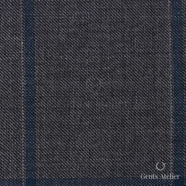 Костюмная ткань Marzoni 621 - 080 / 900 — Серый / Бирюзовый, в полоску, 100% шерсть