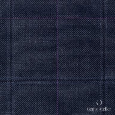 Костюмная ткань Marzoni 621 - 098 / 900 — Синий / Фиолетовый, виндоупейн, 100% шерсть