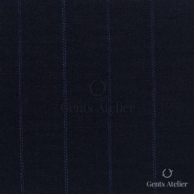 Костюмная ткань Marzoni 621 - 120 / 900 — Графитовый / Синий, в полоску, 100% шерсть