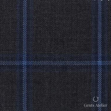 Костюмная ткань Marzoni 651 - 742 / 1200 — Серый / Синий, виндоупейн, 100% шерсть