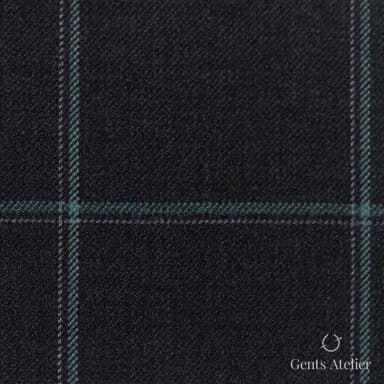 Костюмная ткань Marzoni 651 - 748 / 1200 — Серый / Зелёный, виндоупейн, 100% шерсть