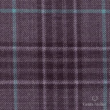 Костюмная ткань Marzoni 651 - 768 / 1200 — Аметистовый / Бирюзовый, виндоупейн, 100% шерсть