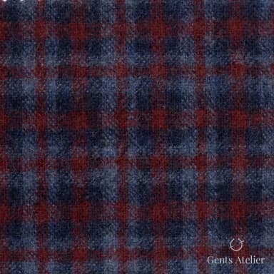 Костюмная ткань Marzoni 601 - 605 / 900 — Синий / Кирпичный, в клетку, 100% шерсть