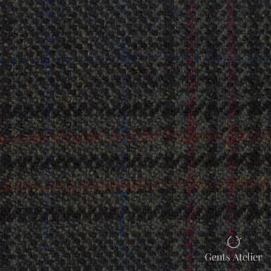 Костюмная ткань Marzoni 601 - 986 / 1200 — Зелёный / Кирпичный, виндоупейн, 90% шерсть, 10% Cashmere