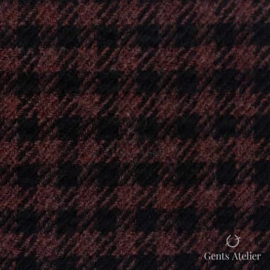 Костюмная ткань Marzoni 651 - 605 / 1200 — Бордовый / Чёрный, меланж, 90% шерсть, 10% Cashmere