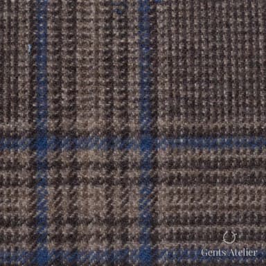 Костюмная ткань Marzoni 651 - 617 / 1200 — Коричневый / Синий, виндоупейн, 90% шерсть, 10% Cashmere