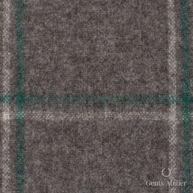 Костюмная ткань Marzoni 651 - 647 / 1200 — Тауп / Зелёный, виндоупейн, 100% шерсть