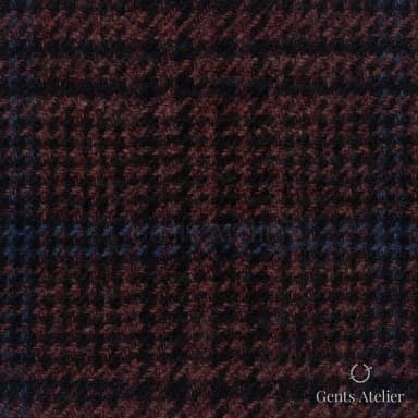 Костюмная ткань Marzoni 651 - 659 / 1200 — Бордовый / Синий, виндоупейн, 90% шерсть / 10% Cashmere