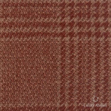 Костюмная ткань Marzoni 651 - 686 / 1500 — Коралловый / Красный, в клетку, 90% шерсть / 10% Cashmere