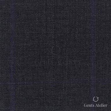 Костюмная ткань Marzoni 608 - 235 / 1500 — Тёмно-серый / Фиолетовый, виндоупейн, 100% шерсть