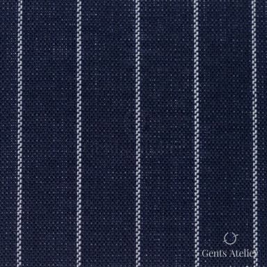 Костюмная ткань Marzoni 619 - 128 / 1000 — Тёмно-синий / Белый, в полоску, 100% шерсть