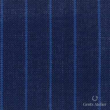Костюмная ткань Marzoni 619 - 129 / 1000 — Синий / Голубой, в полоску, 100% шерсть