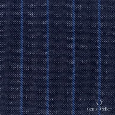Костюмная ткань Marzoni 619 - 130 / 1000 — Тёмно-синий / Голубой, в полоску, 100% шерсть