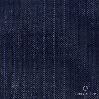 Костюмная ткань Marzoni 619 - 131 / 1000 — Тёмно-синий / Синий, в полоску, 100% шерсть