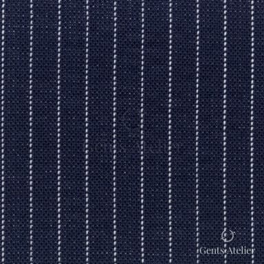 Костюмная ткань Marzoni 619 - 133 / 1000 — Тёмно-синий / Белый, в полоску, 100% шерсть