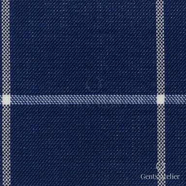 Костюмная ткань Marzoni 619 - 135 / 1000 — Синий / Белый, виндоупейн, 100% шерсть