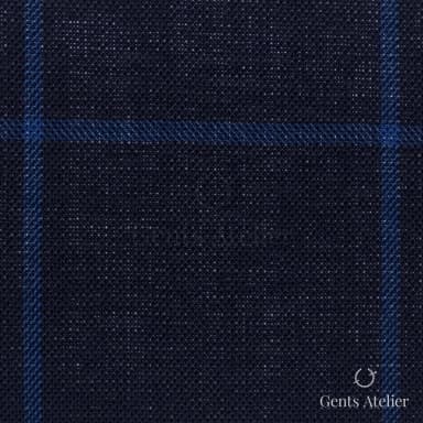 Костюмная ткань Marzoni 619 - 141 / 1000 — Тёмно-синий / Синий, виндоупейн, 100% шерсть