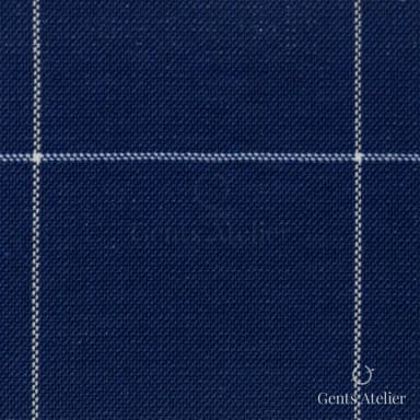 Костюмная ткань Marzoni 619 - 143 / 1000 — Синий / Белый, виндоупейн, 100% шерсть