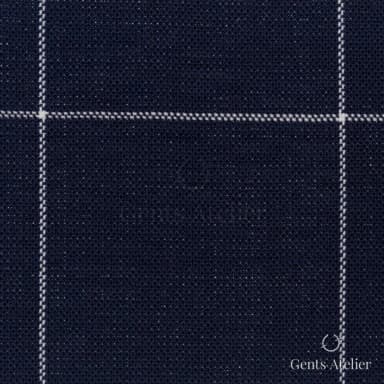Костюмная ткань Marzoni 619 - 144 / 1000 — Тёмно-синий / Белый, виндоупейн, 100% шерсть