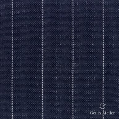 Костюмная ткань Marzoni 619 - 160 / 1000 — Тёмно-синий / Белый, в полоску, 100% шерсть